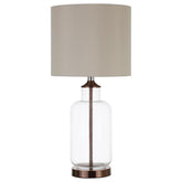 Orleans Furniture - Coaster - Aisha 25-inch Drum Shade Glass Table Lamp Antique Brass - 920015